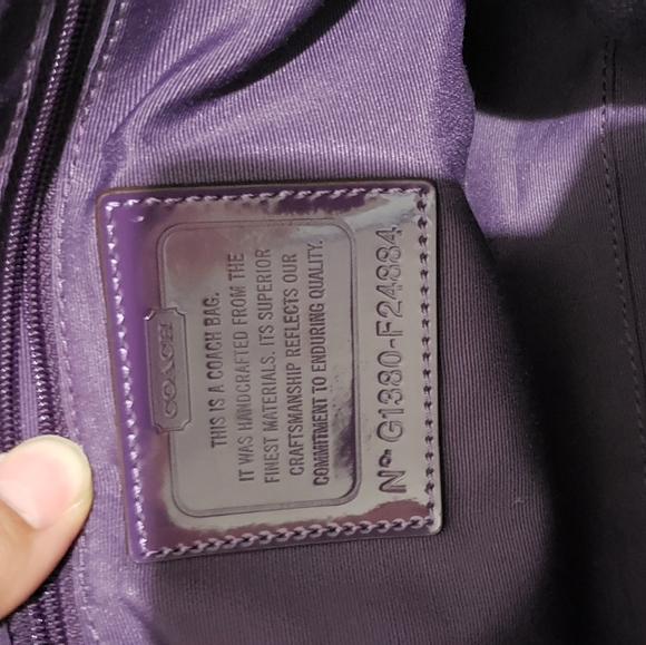 Coach Signature stripe python satchel - Picture 5 of 5